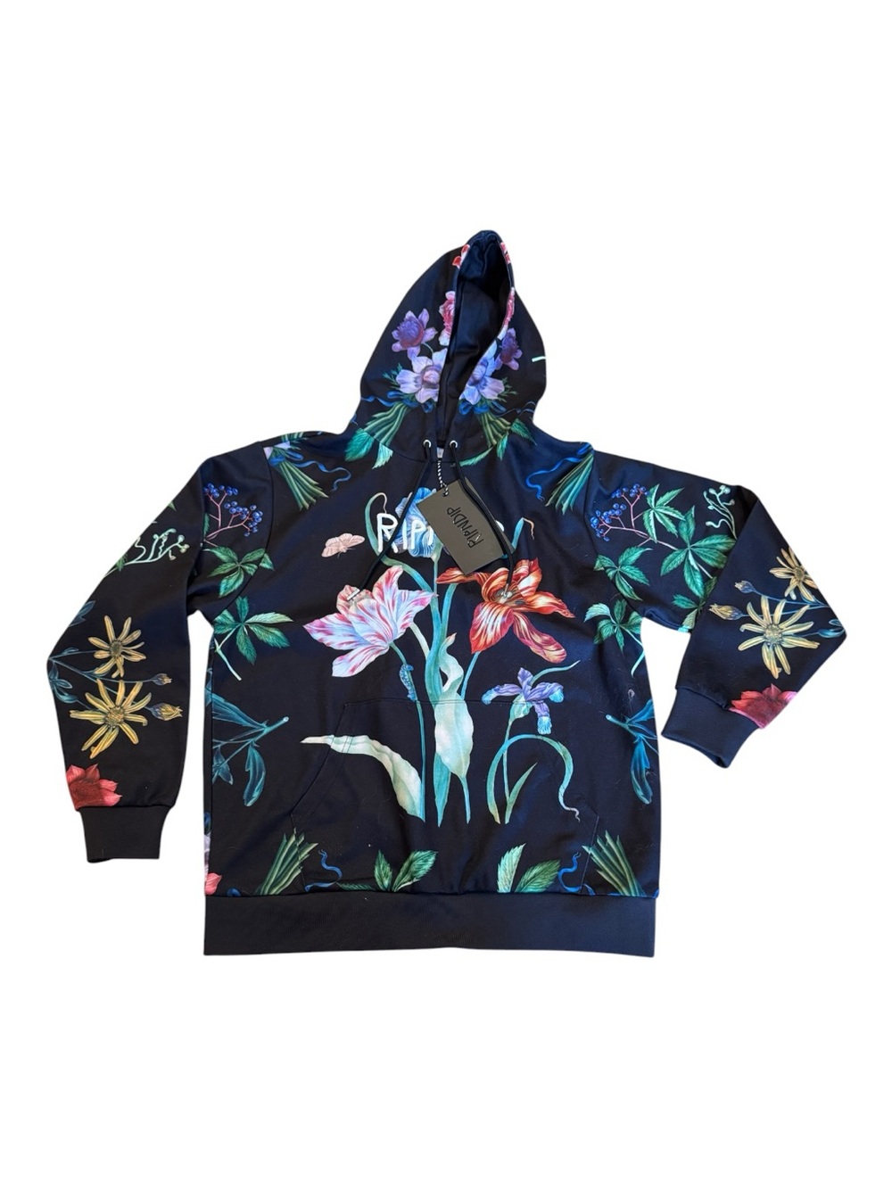 Ripndip Black Botanical Garden Floral Hoodie Men’s Small Skater Streetwear - Picture 3 of 13
